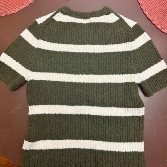 NWT - Madewell Green and Ivory Striped Sweater - XS - Picture 2 of 3